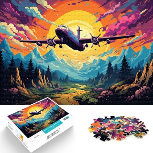 Puzzle für Erwachsene 1000 Teile EIN buntes altes Flugzeug Spielzeug Lernspiele Stressabbau 26x38cm Fördern Sie die Liebe zwischen Paaren von DLBHSG