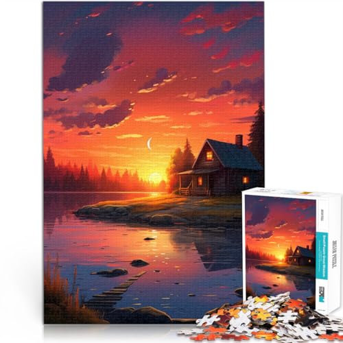 Puzzle für Erwachsene 1000 Teile EIN kleines Zimmer bei Sonnenuntergang Präzisionsschnitt-Puzzle 50 x 75 cm Geburtstagsgeschenk Geschenke Wandkunst von DLBHSG