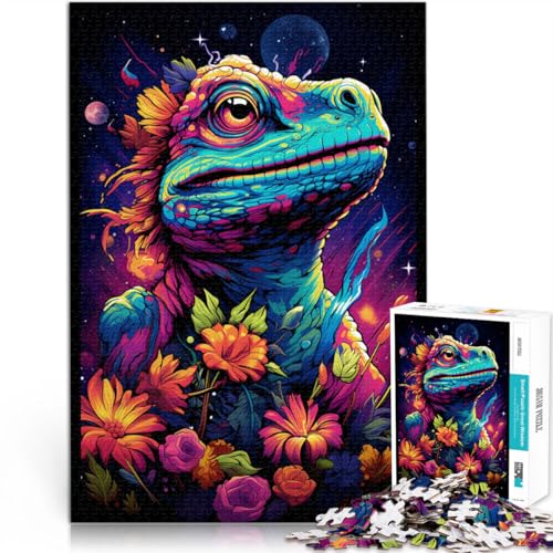 Puzzle für Erwachsene 1000 Teile Eidechsen Weltraum pädagogische Herausforderung 26 x 38 cm Lernspiel für Geburtstag Weihnachten für Teenager ab 14 Jahren von DLBHSG