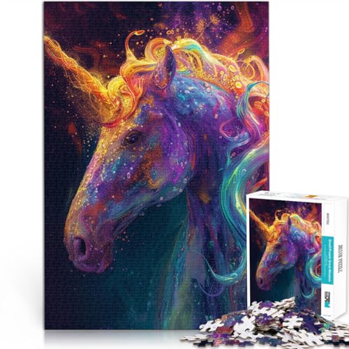 Puzzle für Erwachsene 1000 Teile Einhörner DIY-Puzzle-Spielzeug 50 x 75 cm Familienspiel zum Stressabbau schwierige Herausforderung für Kinder ab 14 Jahren von DLBHSG