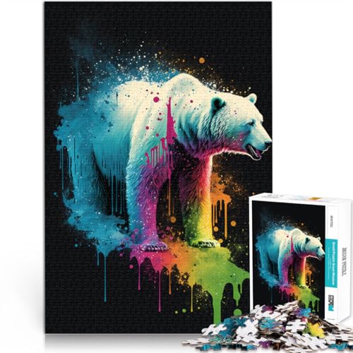 Puzzle für Erwachsene 1000 Teile Eisbären Lernspiele für Zuhause DIY-Spielzeug 26 x 38 cm ganze Familie von DLBHSG