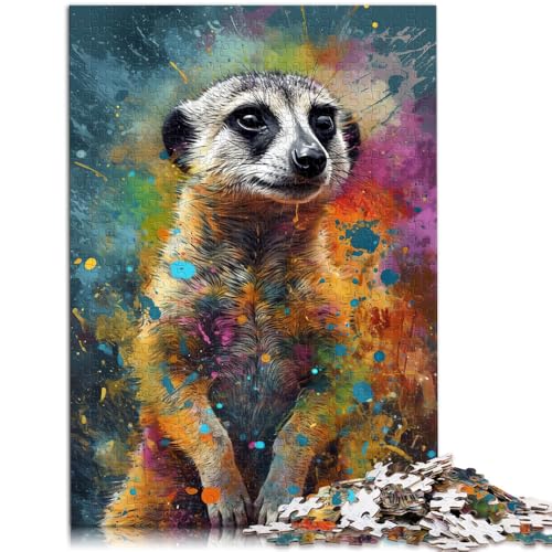 Puzzle für Erwachsene 1000 Teile Erdmännchen-Gemälde Lernspiele Heimdekoration Puzzle 50 x 75 cm Fördert die Liebe zwischen Paaren von DLBHSG