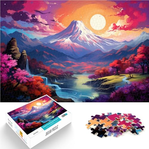 Puzzle für Erwachsene 1000 Teile Fantasie Berg Fuji Asien Entspannungsspiele 50x75cm Anspruchsvolles Spiel und Familienspiel für 14-Jährige von DLBHSG