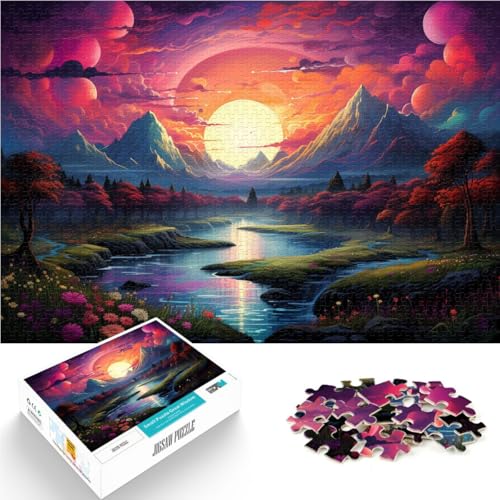 Puzzle für Erwachsene 1000 Teile Fantasie-Sonnenuntergangslandschaft Heimdekoration Puzzle 50x75cm Künstlersammlung Bildende Kunst von DLBHSG