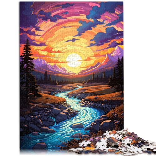 Puzzle für Erwachsene 1000 Teile Fantasie-Sonnenuntergangslandschaft Quizspiel 50 x 75 cm ganze Familie für 14-Jährige von DLBHSG