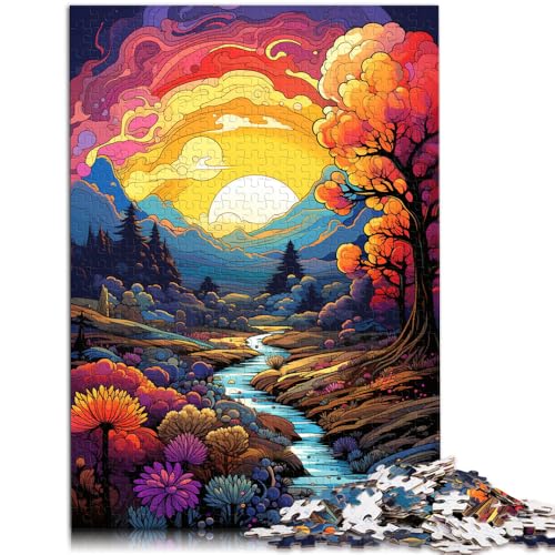 Puzzle für Erwachsene 1000 Teile Fantasie-Sonnenuntergangslandschaftskunst anspruchsvolles Spiel Geschenke 26 x 38 cm geeignet als Schreibtischdekoration von DLBHSG