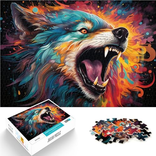 Puzzle für Erwachsene 1000 Teile Fantasie-Wolfsmalerei Lernspiele für Zuhause DIY-Spielzeug 50 x 75 cm Lernspiel für Geburtstag Weihnachten von DLBHSG