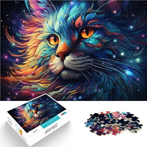 Puzzle für Erwachsene 1000 Teile Fantasiekunst Sternenhimmel Katze Lernspielzeug Familienspiele 50 x 75 cm einzigartige Geburtstags- und Geschenkideen von DLBHSG