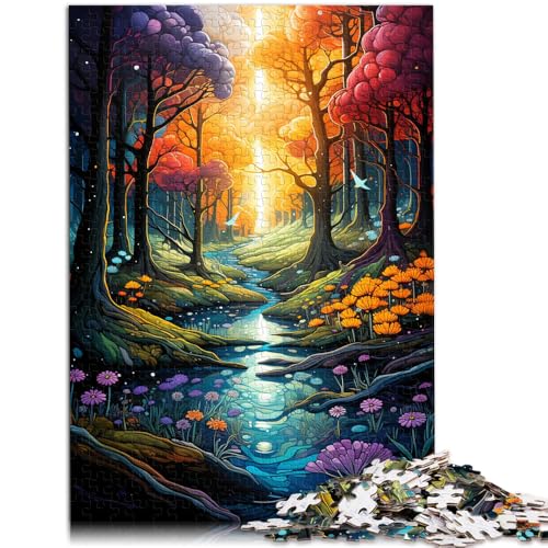 Puzzle für Erwachsene 1000 Teile Fantasiewald Lernspielzeug 50 x 75 cm mit passendem Poster und Quizblatt von DLBHSG
