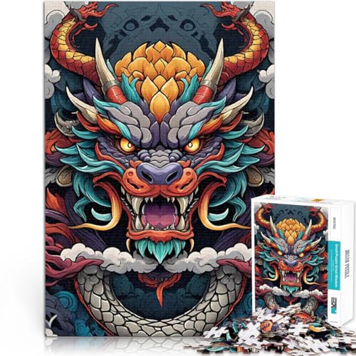 Puzzle für Erwachsene 1000 Teile Fantasy-Fliegendrache anspruchsvolles Spiel 50 x 75 cm anspruchsvolles Spiel und Familienspiel für Kinder ab 14 Jahren von DLBHSG