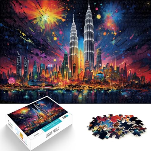 Puzzle für Erwachsene 1000 Teile Farbe: Kuala Lumpur Twin Towers Spaß für die ganze Familie 50 x 75 cm Stressabbau Urlaub zu Hause Zeit totschlagen von DLBHSG