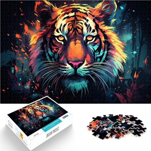 Puzzle für Erwachsene 1000 Teile Farbe: Synthwave Tiger schwieriges Puzzle 50 x 75 cm mit passendem Poster und Quizblatt Puzzle für Erwachsene 1000 Teile Farbe: Synthwave Tiger schwieriges Puzzle 50 x 75 cm mit passendem Poster und Quizblatt von DLBHSG