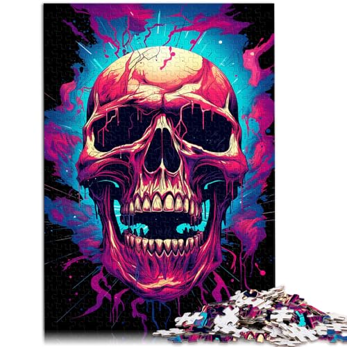 Puzzle für Erwachsene 1000 Teile Farbgemälde Totenkopf-Puzzle – anspruchsvolles Spiel 26 x 38 cm ganze Familie von DLBHSG