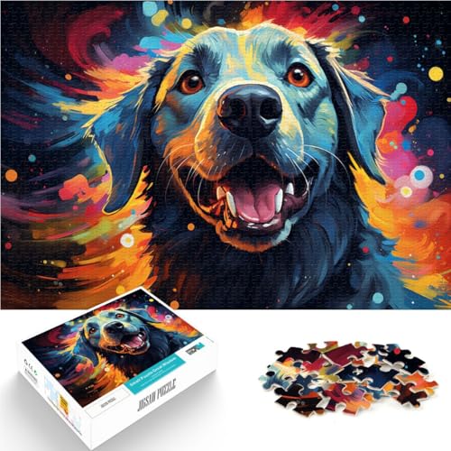 Puzzle für Erwachsene 1000 Teile Farbiger Haustierhund DIY Puzzle Spielzeug 26x38cm ganze Familie für 14-Jährige von DLBHSG