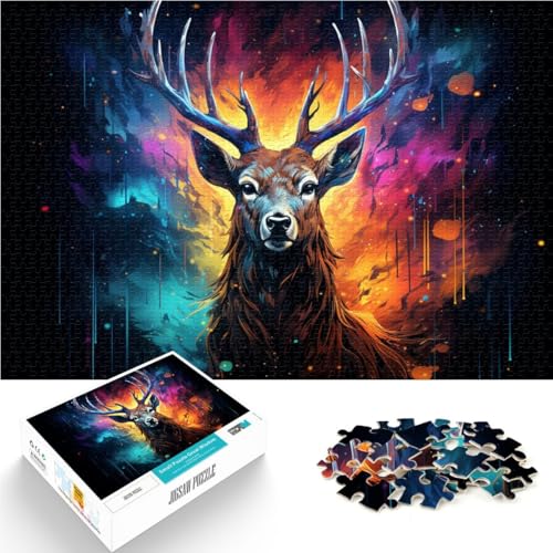 Puzzle für Erwachsene 1000 Teile Farbiges Sikahirsch-Spielzeug Lernspiele Stressabbau 26x38cm Einzigartige Geburtstags- und Geschenkideen von DLBHSG