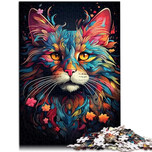 Puzzle für Erwachsene 1000 Teile Farbkatze Lernpuzzle 50 x 75 cm mit passendem Poster und Quizblatt von DLBHSG