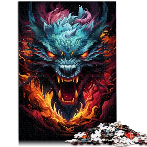 Puzzle für Erwachsene 1000 Teile Farbmalerei Drache anspruchsvolles Spiel Geschenke 26 x 38 cm Lernspiel für Geburtstag Weihnachten Puzzle für Erwachsene 1000 Teile Farbmalerei Drache anspruchsvolles Spiel Geschenke 26 x 38 cm Lernspiel für Geburtstag Weihnachten von DLBHSG
