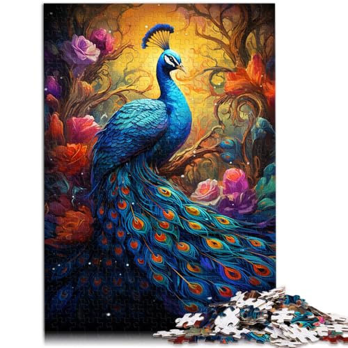 Puzzle für Erwachsene 1000 Teile Farbmalerei Pfau Denkspiel 50 x 75 cm zum Stressabbau schwierige Herausforderung für Teenager ab 14 Jahren von DLBHSG