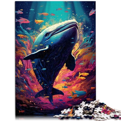 Puzzle für Erwachsene 1000 Teile Farbmalerei Wal anspruchsvolles Spiel Geschenke 50 x 75 cm anspruchsvolles Spiel und Familienspiel von DLBHSG