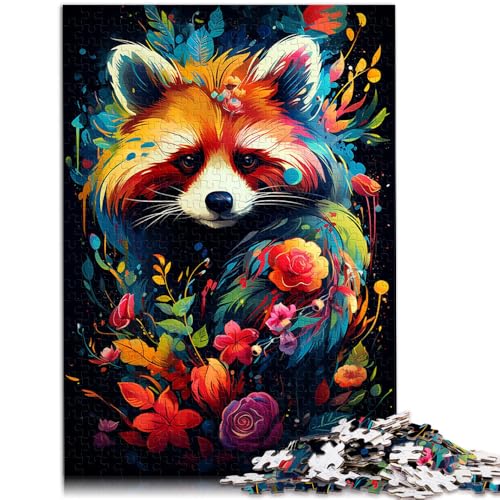 Puzzle für Erwachsene 1000 Teile Farbmalerei Waschbär-Quizspiel 50 x 75 cm anspruchsvolles Spiel und Familienspiel für Teenager ab 14 Jahren von DLBHSG