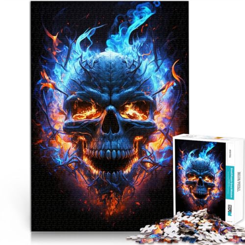 Puzzle für Erwachsene 1000 Teile Feuerschädel Lernpuzzle 50 x 75 cm tolles Geschenk für die ganze Familie von DLBHSG