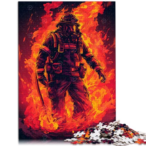 Puzzle für Erwachsene 1000 Teile Feuerwehrmann Flammenspielzeug Lernspiele Stressabbau 50 x 75 cm geeignet als Schreibtischdekoration von DLBHSG