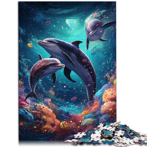 Puzzle für Erwachsene 1000 Teile Galaxie-Delfin-Spielzeug Denkspiel 50 x 75 cm ganze Familie ab 14 Jahren von DLBHSG