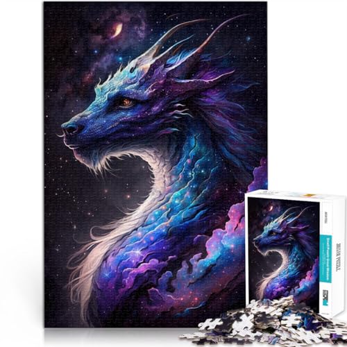Puzzle für Erwachsene 1000 Teile Galaxie-Kunst chinesischer Drache Heimdekoration Puzzlespielzeug 26 x 38 cm Lernspiel für Geburtstag Weihnachten von DLBHSG