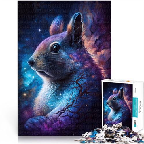 Puzzle für Erwachsene 1000 Teile Galaxie-Tier Eichhörnchen Spielzeug Lernspiele Stressabbau 26x38cm Geburtstagsgeschenk Geschenke Wandkunst von DLBHSG