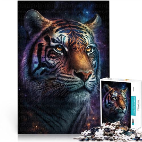Puzzle für Erwachsene 1000 Teile Galaxie-Tier-Tiger-Spiele Spielzeug Geschenk 26 x 38 cm anspruchsvolles Spiel und Familienspiel für Kinder ab 14 Jahren von DLBHSG