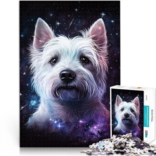Puzzle für Erwachsene 1000 Teile Galaxy Animal Dog Lernpuzzle 26x38cm Lernspiel für Geburtstag Weihnachten von DLBHSG