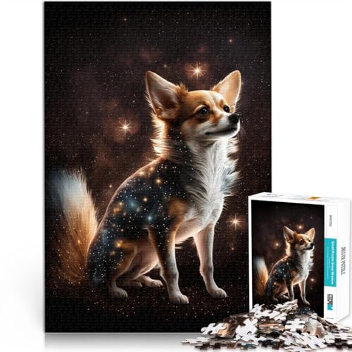 Puzzle für Erwachsene 1000 Teile Galaxy Chihuahua Lernpuzzle 50x75cm Herausforderndes Spiel und Familienspiel von DLBHSG