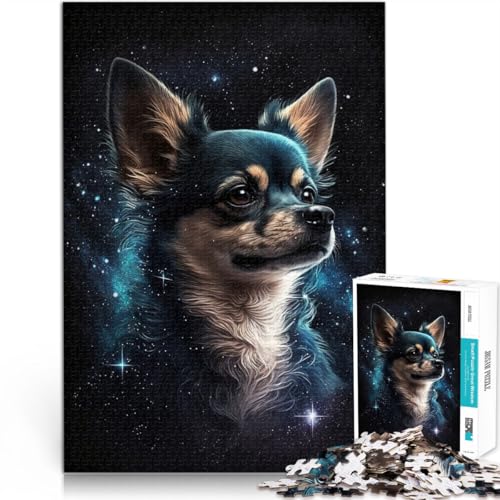 Puzzle für Erwachsene 1000 Teile Galaxy Chihuahua-Quizspiel 50 x 75 cm geeignet als Schreibtischdekoration für Teenager ab 14 Jahren von DLBHSG