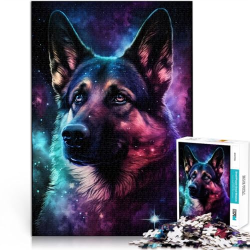 Puzzle für Erwachsene 1000 Teile Galaxy Deutscher Schäferhund Anspruchsvolles Spiel Puzzles 50x75cm ganze Familie von DLBHSG