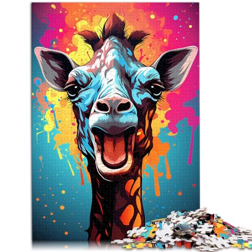 Puzzle für Erwachsene 1000 Teile Giraffe in Farbe präzise geschnitten 50 x 75 cm anspruchsvolles Spiel und Familienspiel von DLBHSG