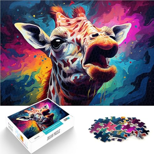 Puzzle für Erwachsene 1000 Teile Giraffenkunst Mustermontage 26 x 38 cm ganze Familie für Teenager ab 14 Jahren von DLBHSG
