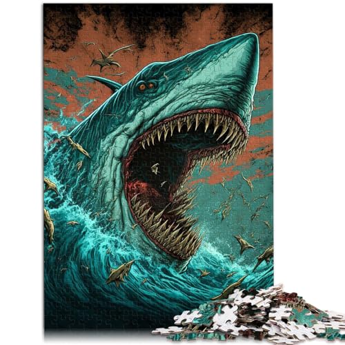 Puzzle für Erwachsene 1000 Teile Hai bunt Lernspiele für Zuhause DIY-Spielzeug 50 x 75 cm ganze Familie von DLBHSG