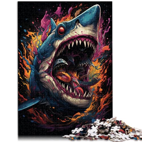 Puzzle für Erwachsene 1000 Teile Haie Lernspielzeug 26 x 38 cm Geburtstagsgeschenk Geschenke Wandkunst für Teenager ab 14 Jahren von DLBHSG