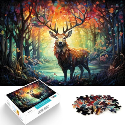 Puzzle für Erwachsene 1000 Teile Hirsch DIY Puzzle Spielzeug 50x75cm Helfen Sie dem Gehirn süchtig machendes Spielzeug zu trainieren um Geduld zu fördern von DLBHSG