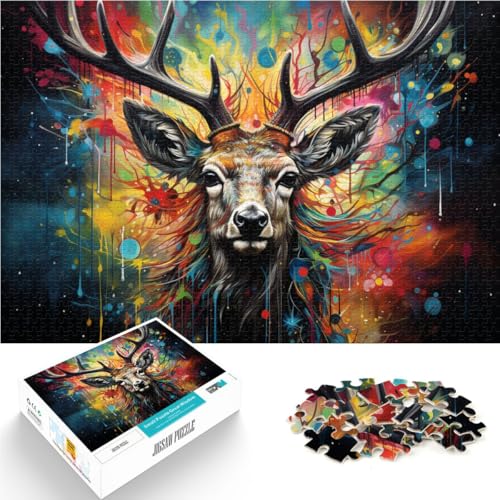 Puzzle für Erwachsene 1000 Teile Hirsch-Quizspiel 26 x 38 cm. Helfen Sie dem Gehirn süchtig machende Spielzeuge zu trainieren und Geduld zu fördern. von DLBHSG