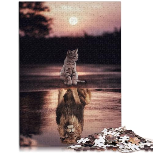 Puzzle für Erwachsene 1000 Teile Katzen sind Löwen Pfützenpuzzle – anspruchsvolles Spiel 50 x 75 cm anspruchsvolles Spiel und Familienspiel von DLBHSG