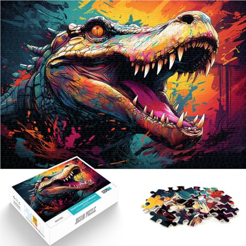 Puzzle für Erwachsene 1000 Teile Krokodil-Puzzle – anspruchsvolles Spiel 26 x 38 cm tolles Geschenk für die ganze Familie von DLBHSG