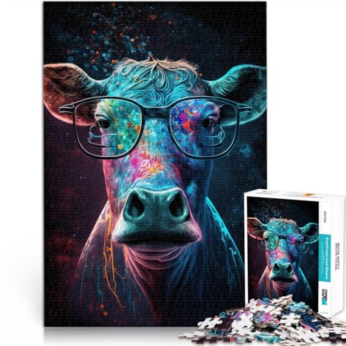 Puzzle für Erwachsene 1000 Teile Kühe mit Brille Spielzeug Lernspiele Stressabbau 50 x 75 cm Geschenke für Freunde und Familie Puzzle für Erwachsene 1000 Teile Kühe mit Brille Spielzeug Lernspiele Stressabbau 50 x 75 cm Geschenke für Freunde und Familie von DLBHSG