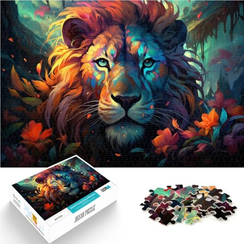 Puzzle für Erwachsene 1000 Teile Kunst Blume Löwe Entspannungsspiele 50x75cm Lernspiel für Geburtstag Weihnachten für Teenager ab 14 Jahren von DLBHSG