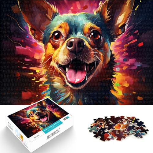 Puzzle für Erwachsene 1000 Teile Kunst Chihuahua Hund Spielzeug Lernspiele Stressabbau 26x38cm ganze Familie von DLBHSG