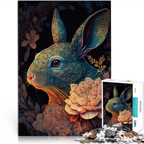 Puzzle für Erwachsene 1000 Teile Kunst-Kaninchen-Spiel Spielzeug 26 x 38 cm anspruchsvolles Spiel und Familienspiel für Teenager ab 14 Jahren von DLBHSG