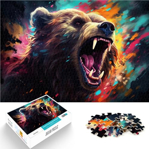 Puzzle für Erwachsene 1000 Teile Kunstbär pädagogisches Spielzeug zum Stressabbau 50 x 75 cm ganze Familie von DLBHSG