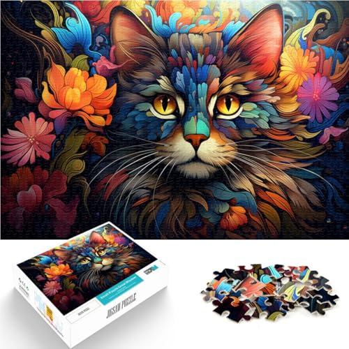 Puzzle für Erwachsene 1000 Teile Kunstkätzchen pädagogisches Spielzeug zum Stressabbau Puzzle 50 x 75 cm einzigartige Geburtstage und Geschenke von DLBHSG