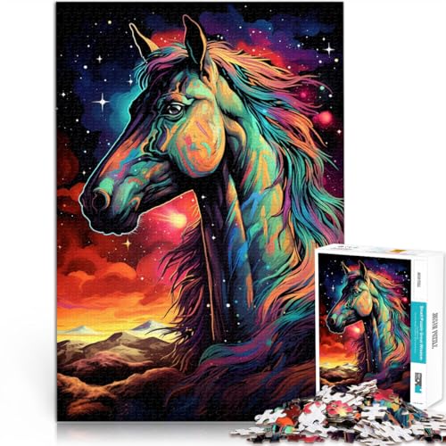 Puzzle für Erwachsene 1000 Teile Kunstpferd Stressabbau 50 x 75 cm Herausforderung der Gehirnintelligenz süchtig machendes Spielzeug für Teenager ab 14 Jahren von DLBHSG