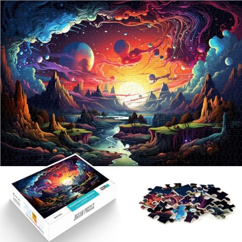 Puzzle für Erwachsene 1000 Teile Landschaft Spielzeug Lernspiele Stressabbau 50 x 75 cm mit passendem Poster und Quizblatt von DLBHSG
